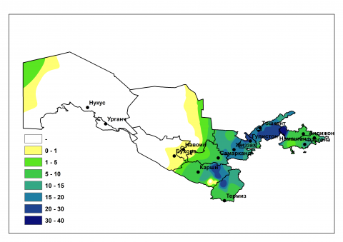 Карта осадков узбекистан